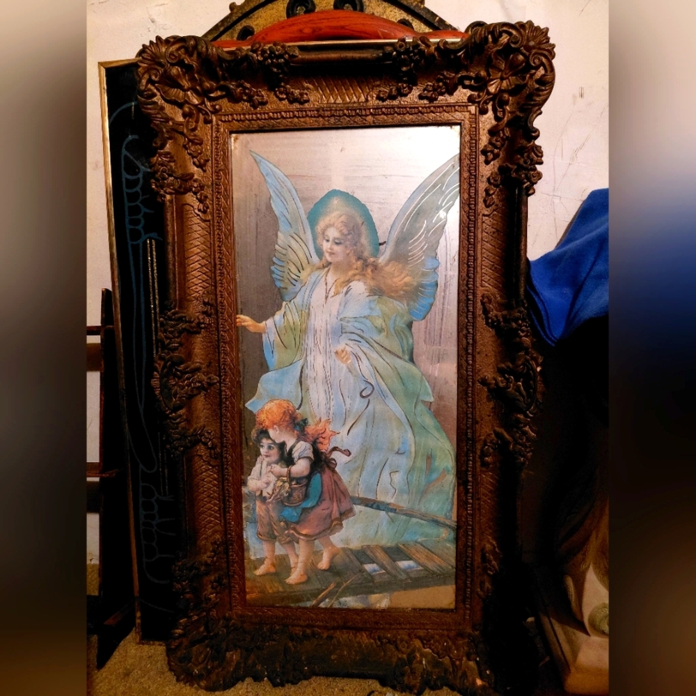 Vintage  Gaurdian Angelic Framed Artwork